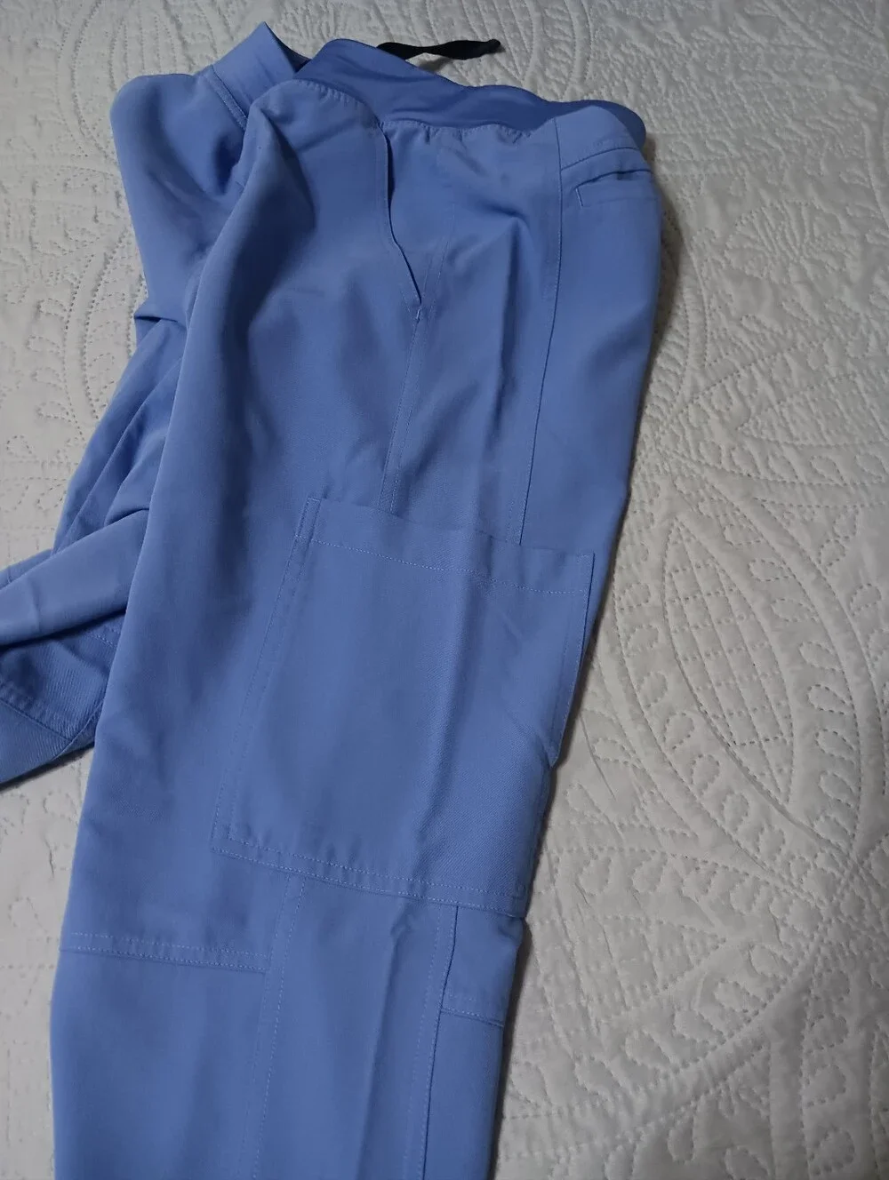 Figs Technical collection scrub Pants XS ceil blue straight leg cargo pockets